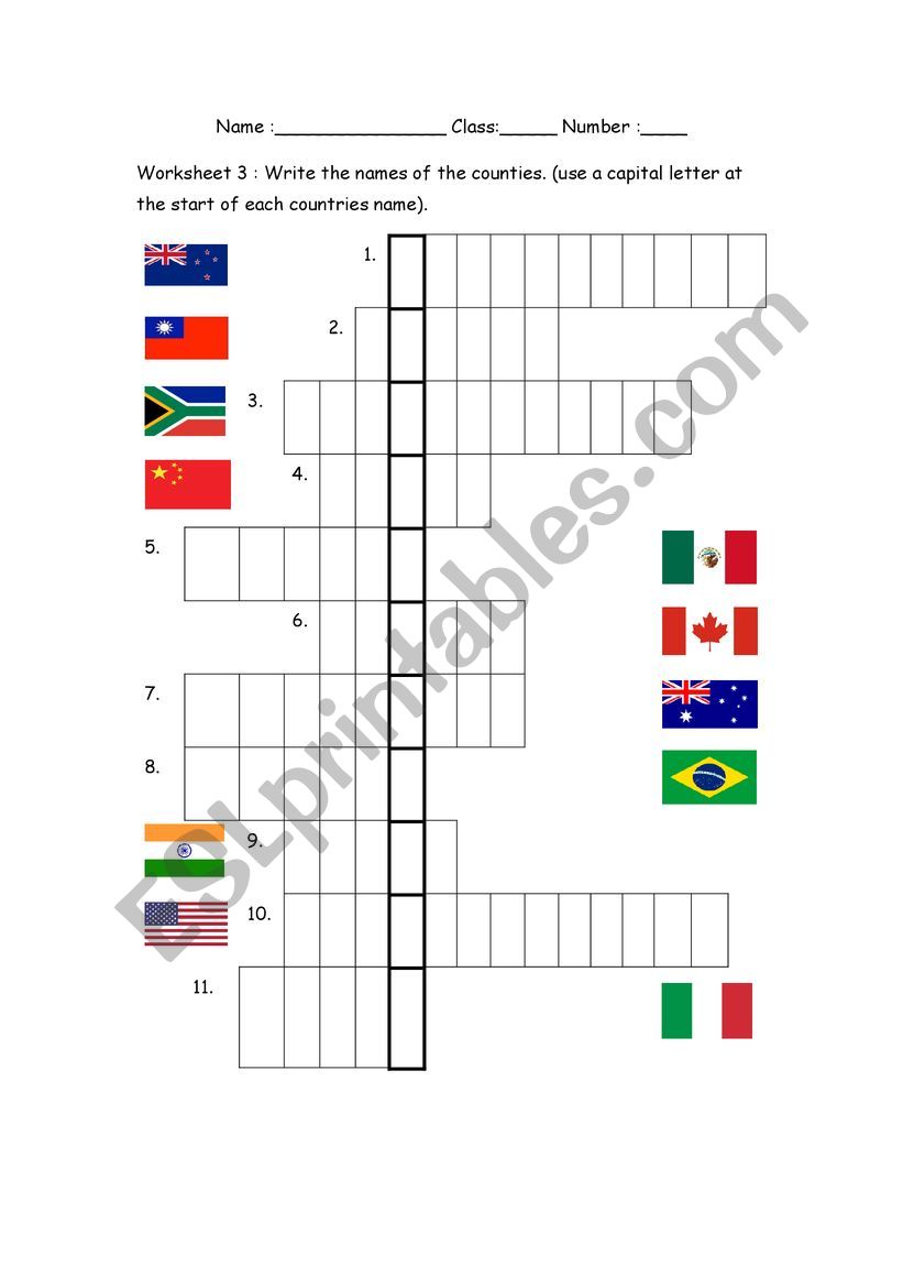 Country Wordfind. worksheet