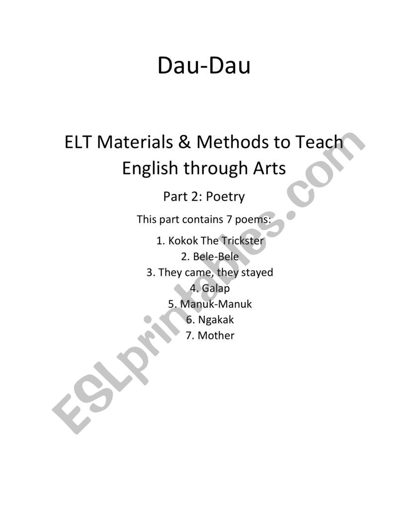 Dau Dau: Teaching English Through Poetry