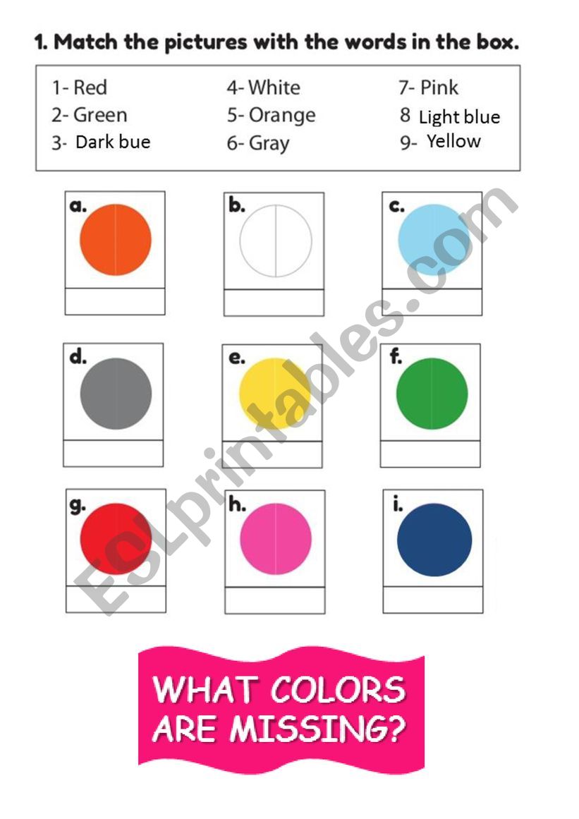 Colors worksheet