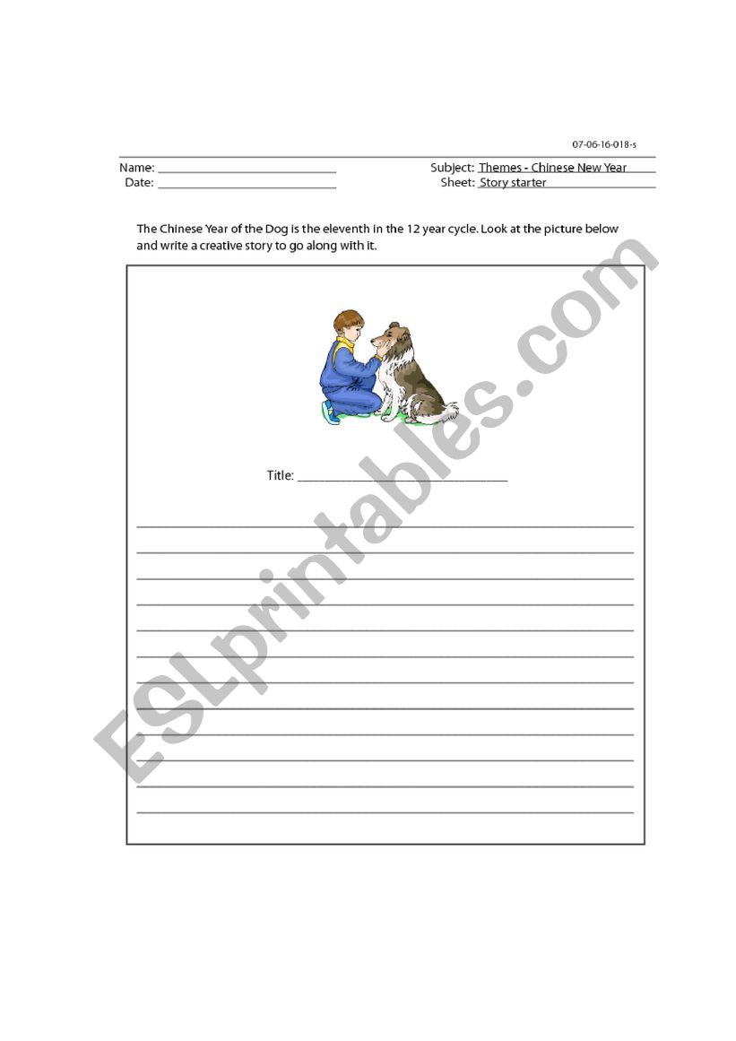 STORY WRITING worksheet