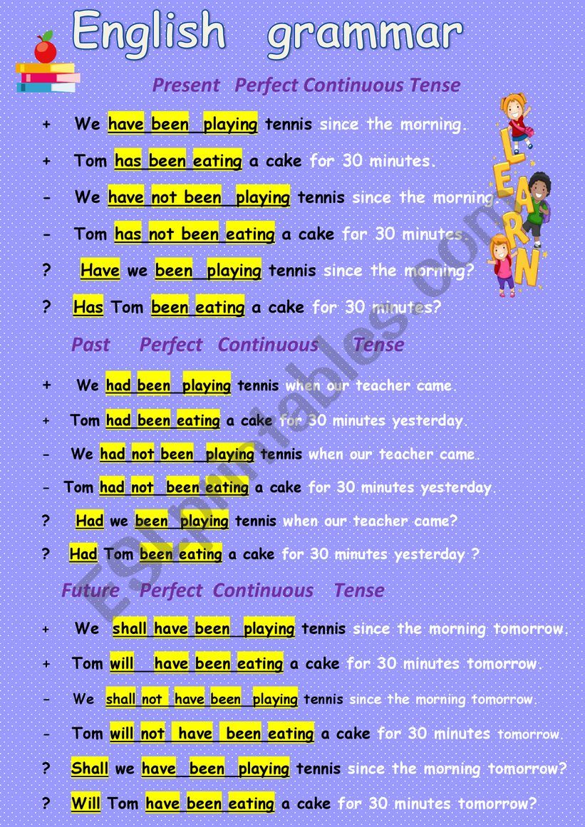 Grammar Table 4 worksheet