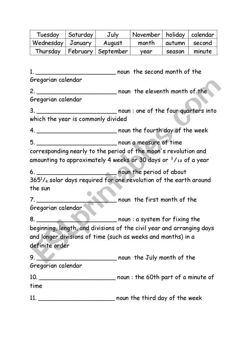 Spelling Words Definitions Grade 4 Week 9