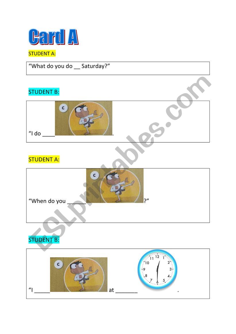Scheduled Activities worksheet
