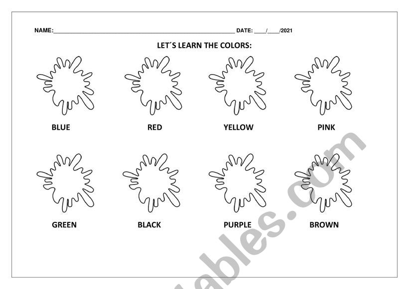 colors worksheet