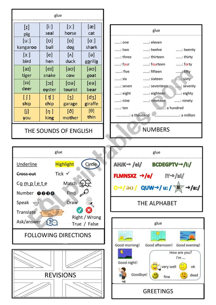 Revision/Help flapbook worksheet