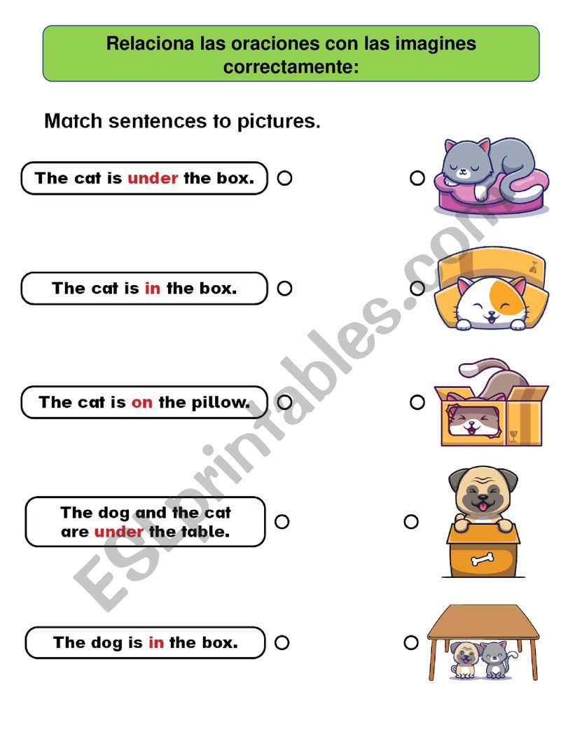 IN ON UNDER worksheet IN ON UNDER worksheet
