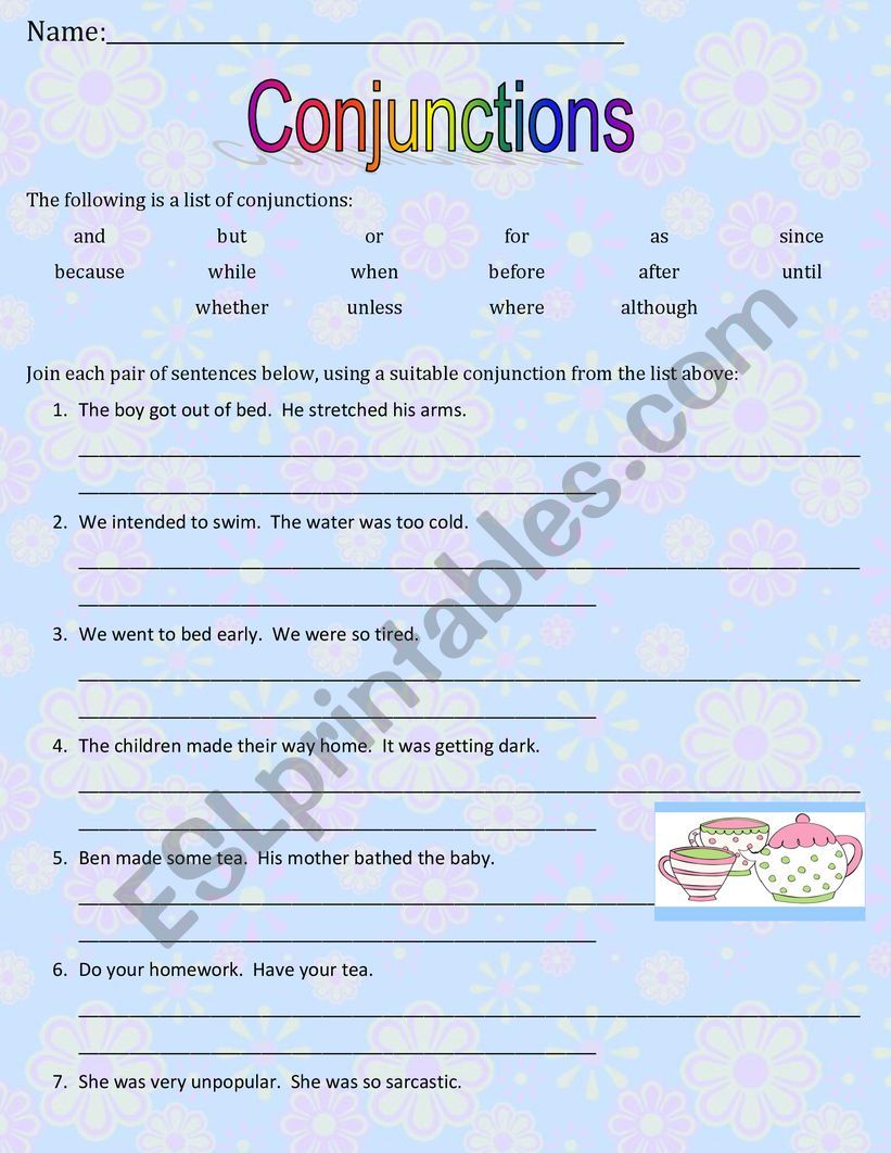 Conjunctions  Key Answers Included