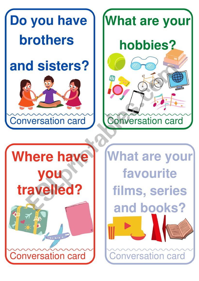 GETTING TO KNOW YOU CARDS worksheet