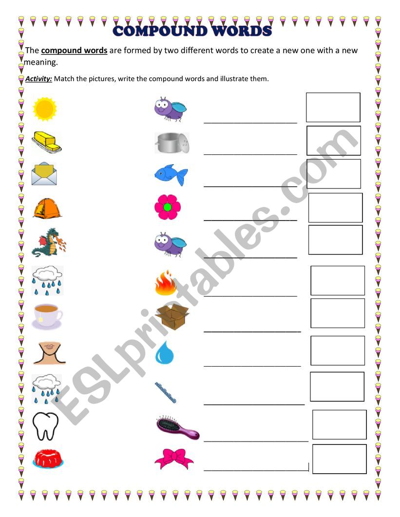 compound words  worksheet