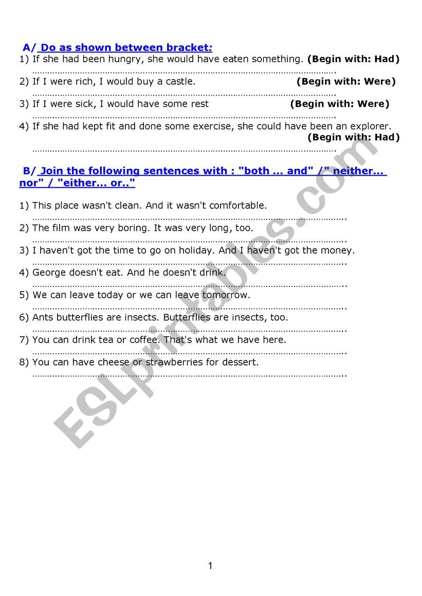 language tasks worksheet