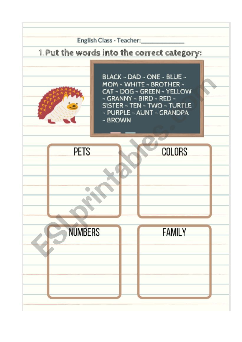 Review Vocabulary worksheet