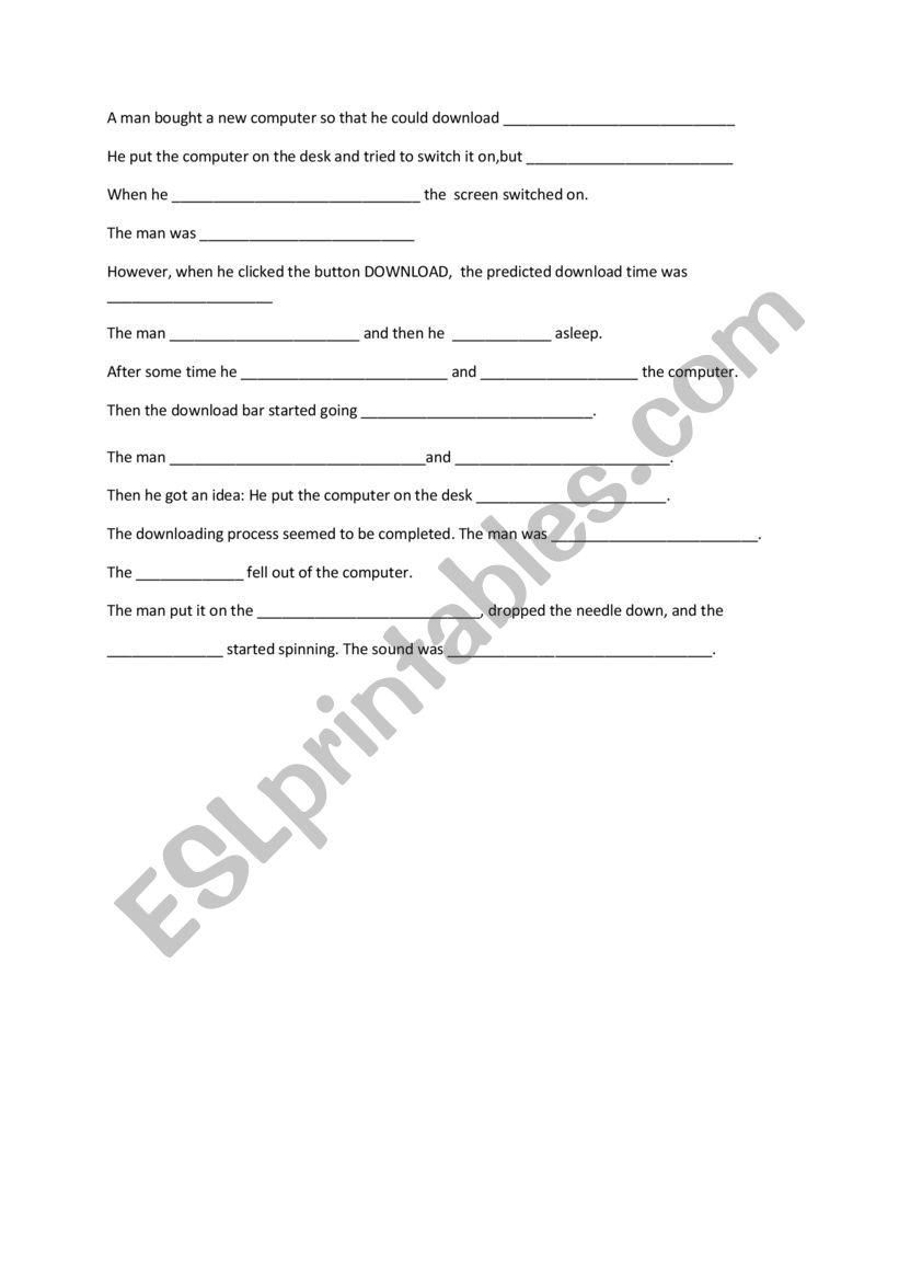 Funny video Fill in worksheet worksheet