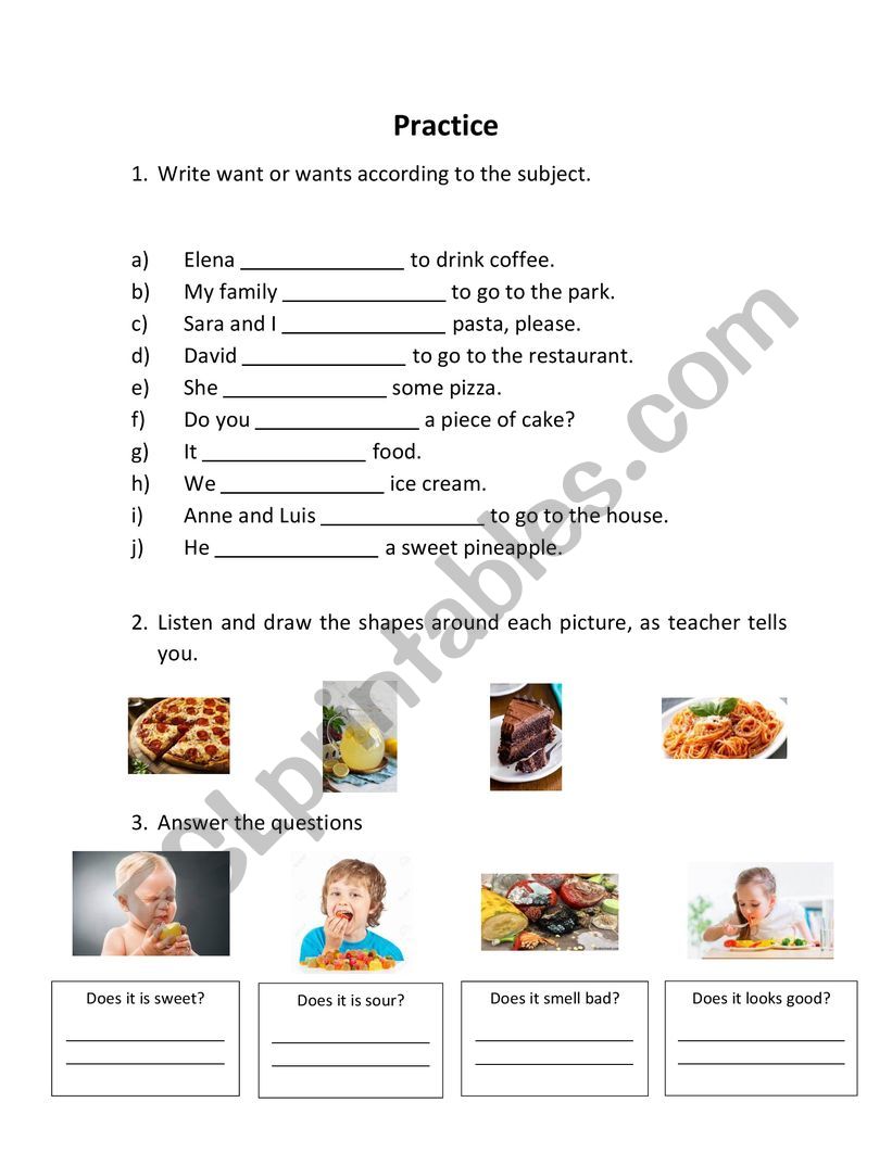 Food worksheet