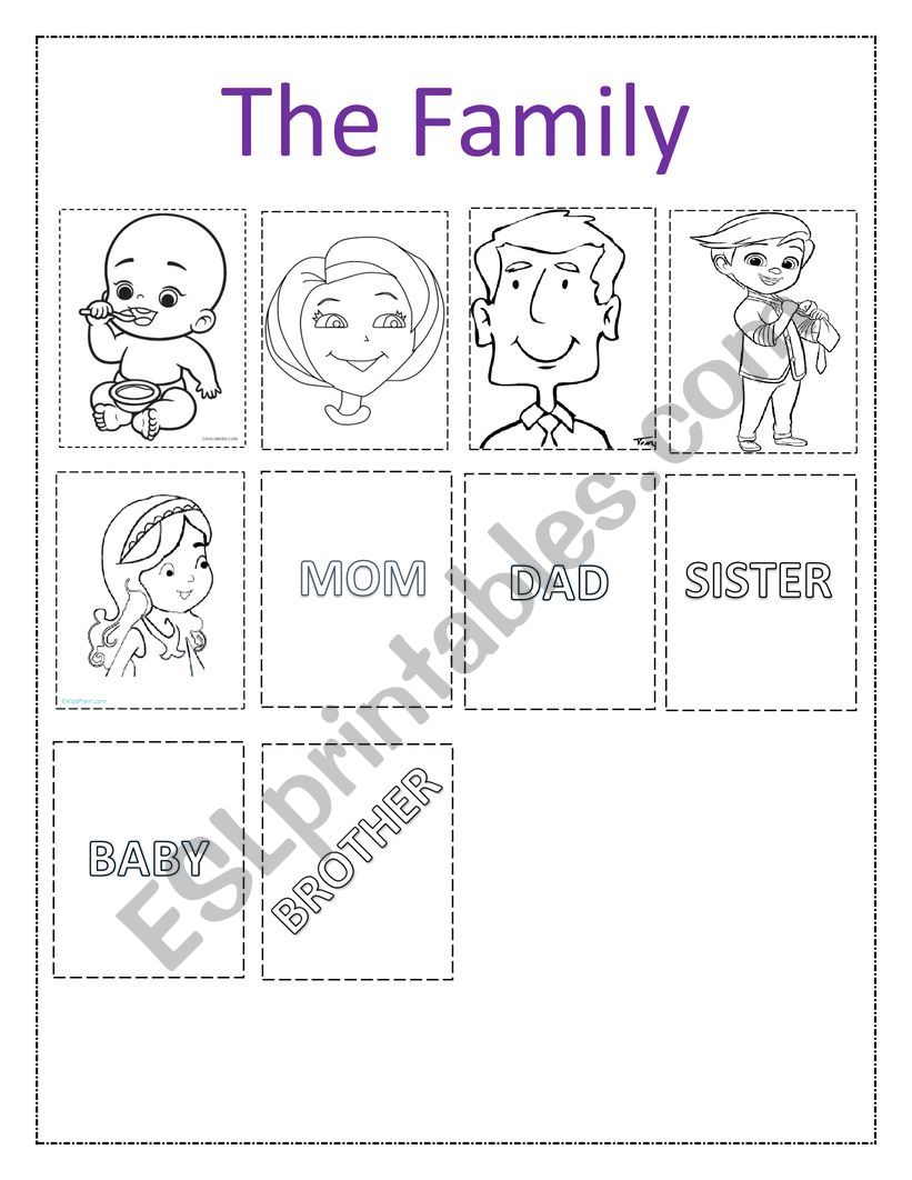 Family Memory Card Game worksheet