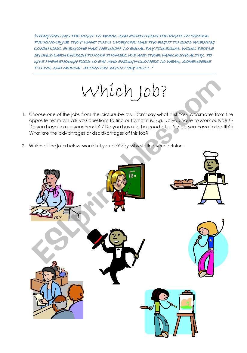 jobs worksheet