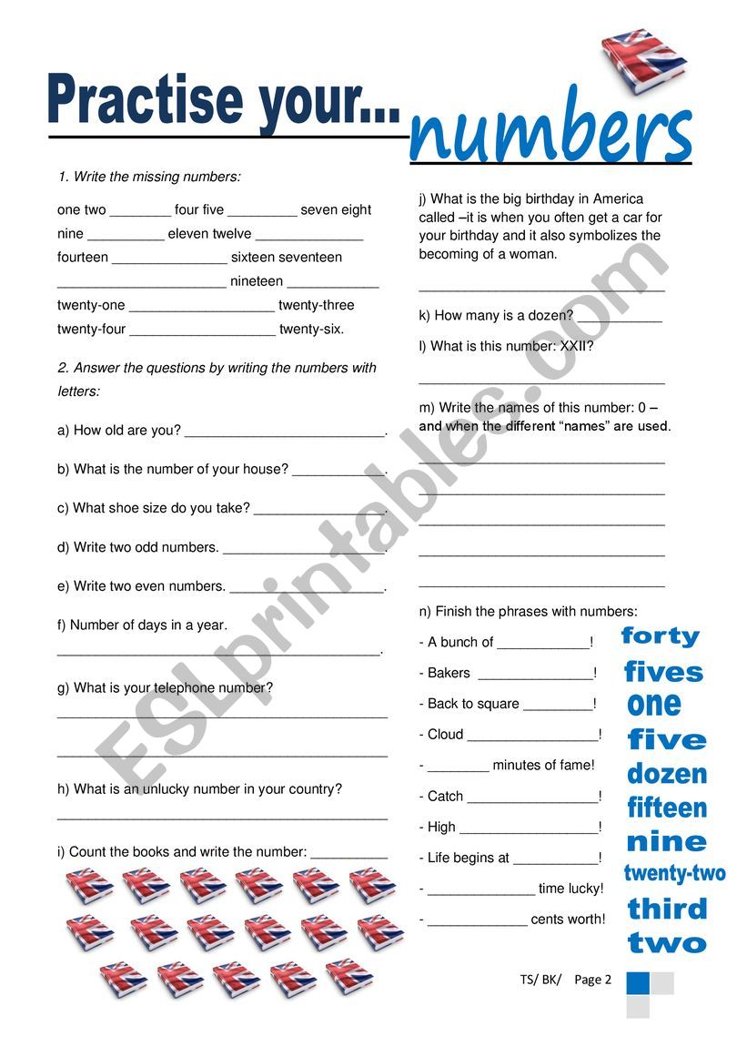 Numbers Esl Worksheet By Amina810