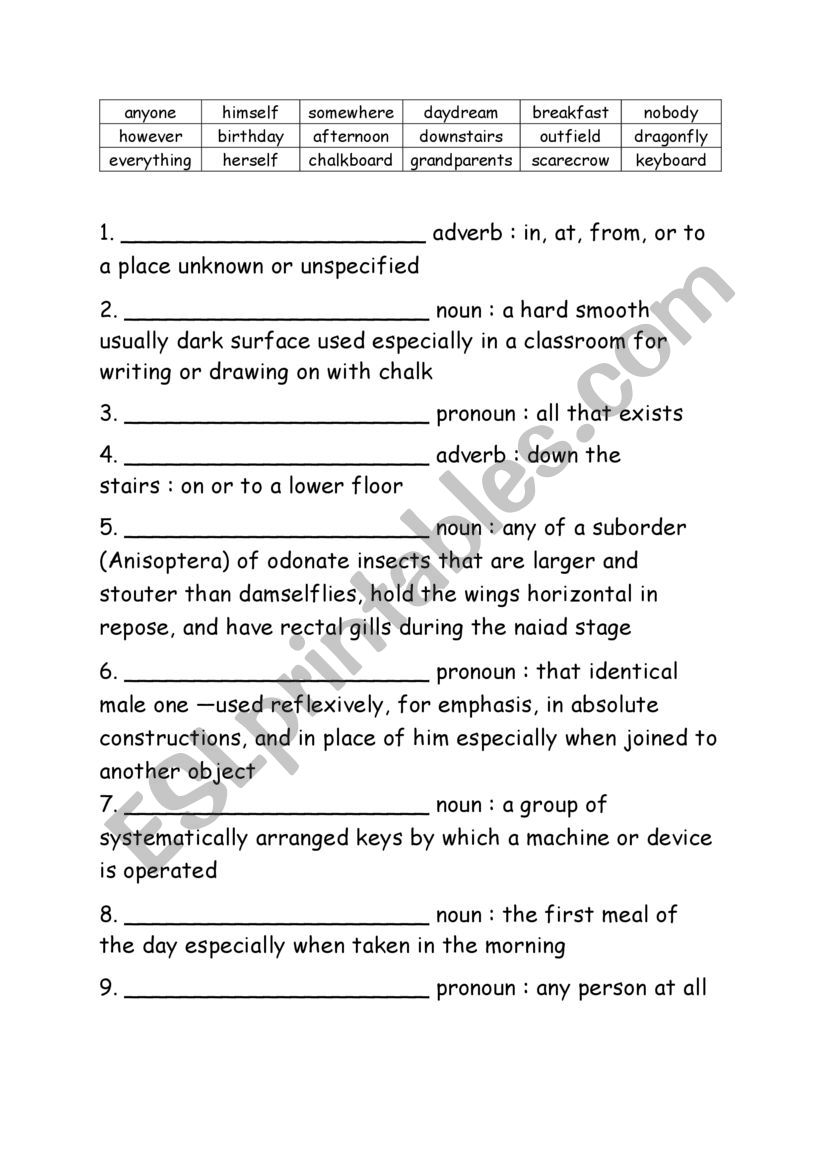 Spelling Words Definitions Grade 4 Week 12