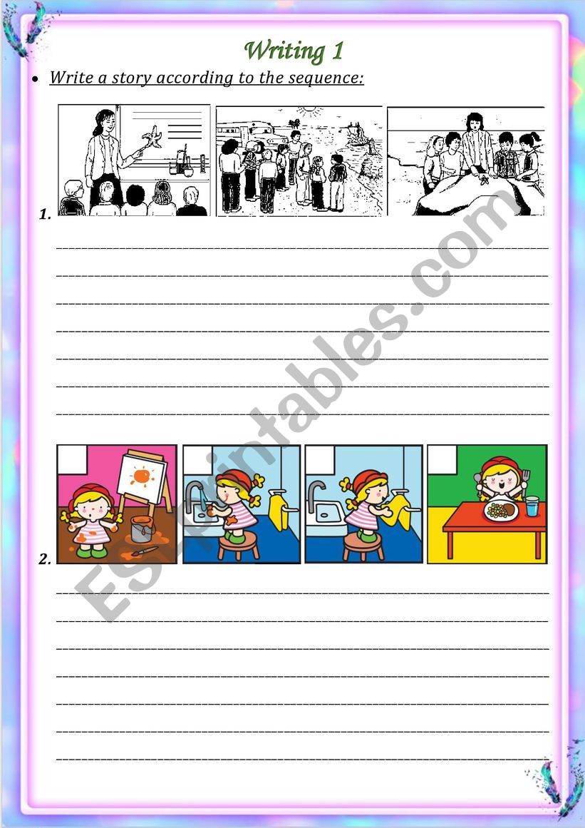writing - story sequence worksheet