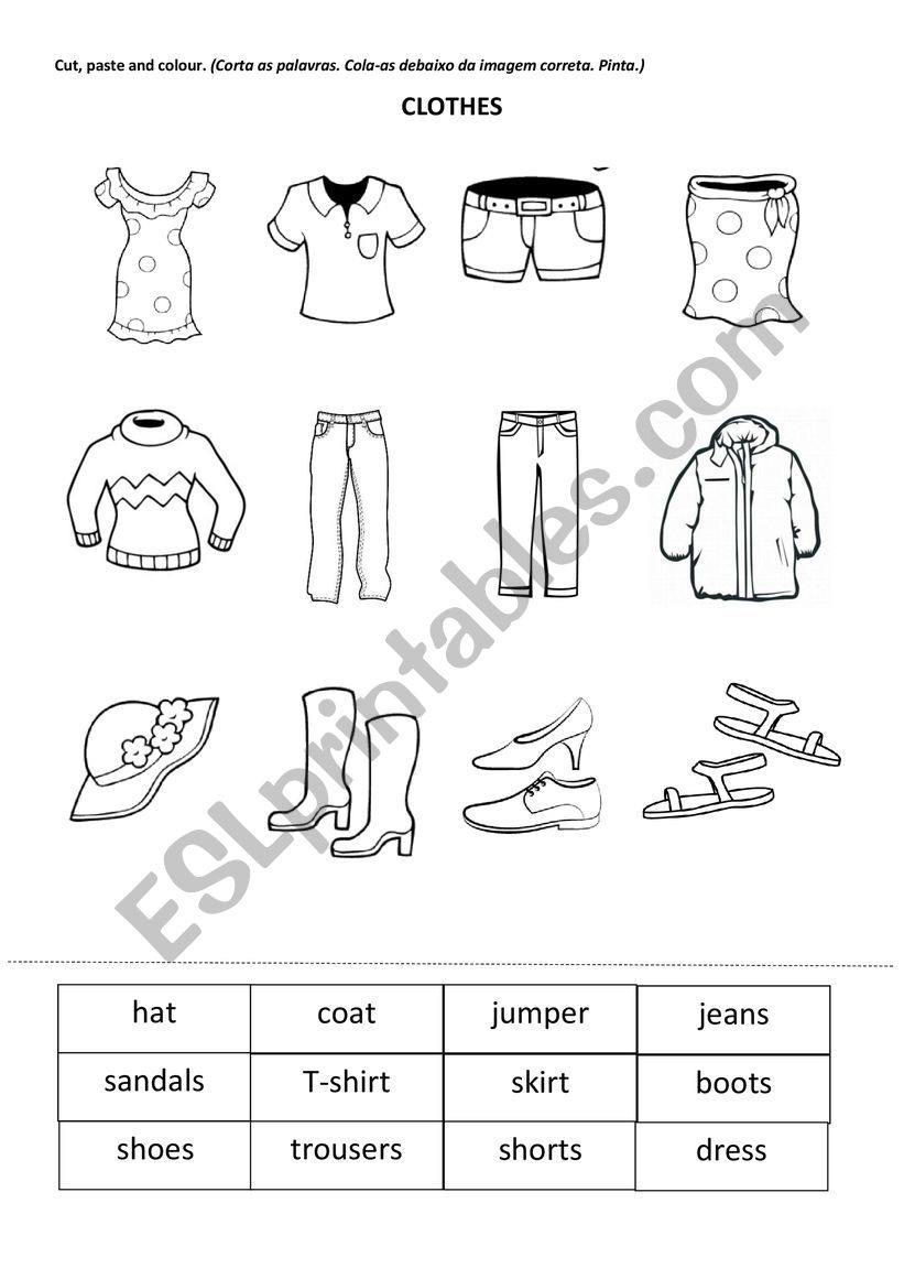 Clothes worksheet