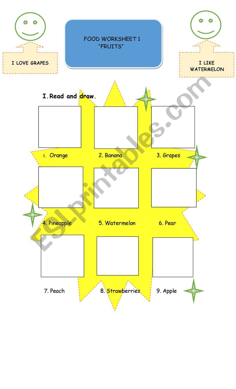 FOOD worksheet