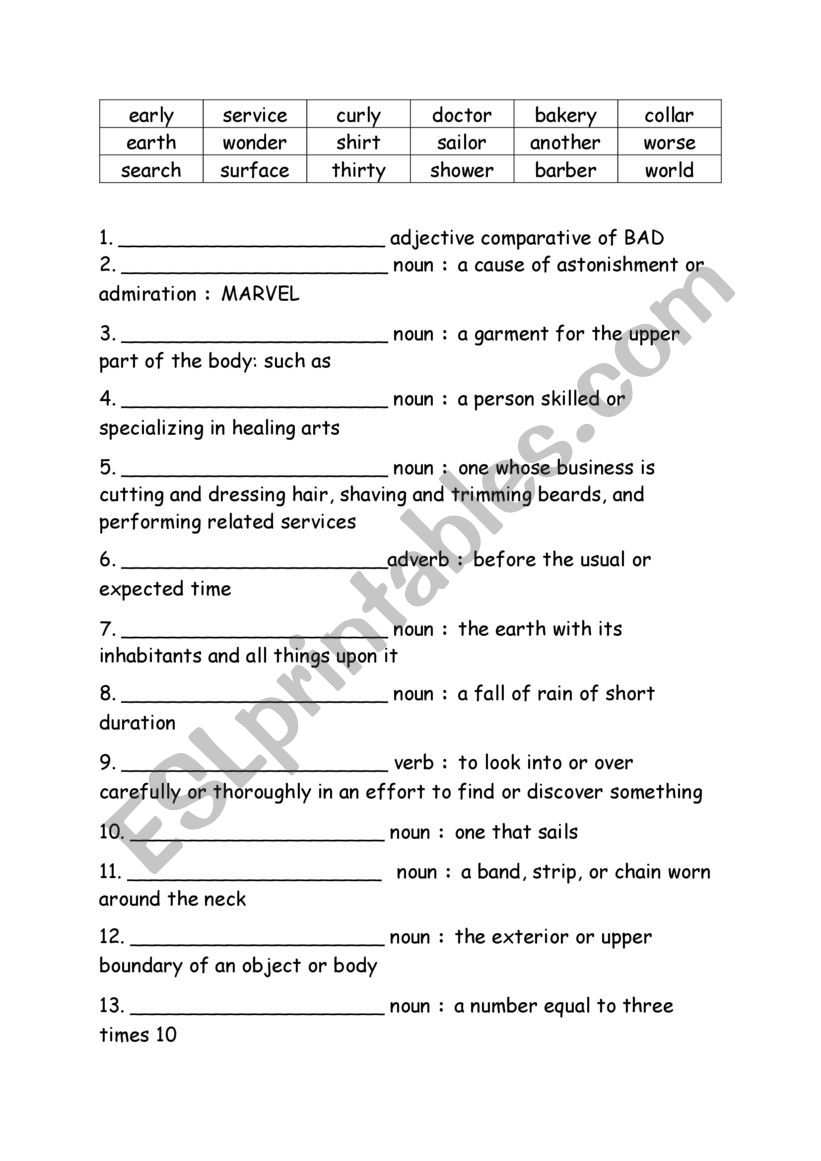 Spelling Words Definitions Grade 4 Week 15