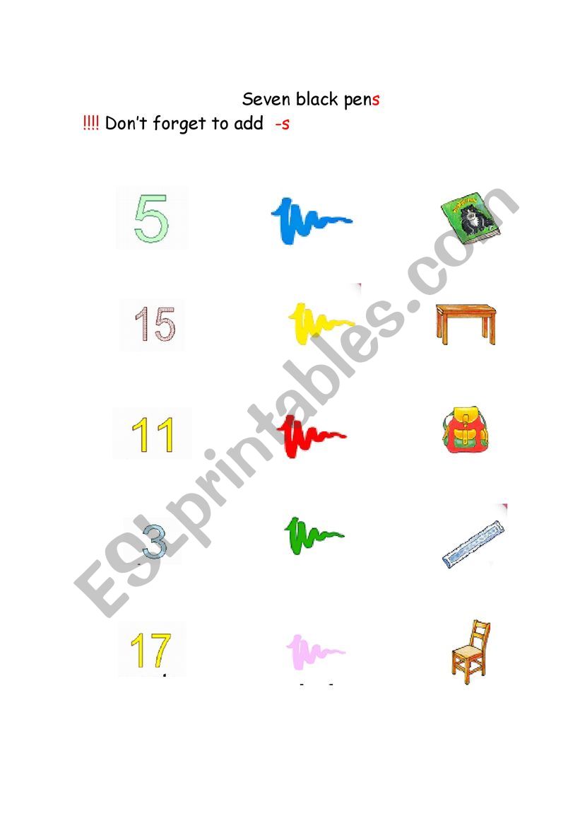 school things worksheet