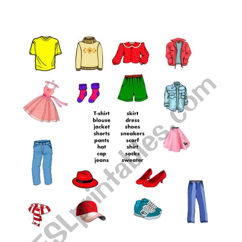 Clothes match worksheet