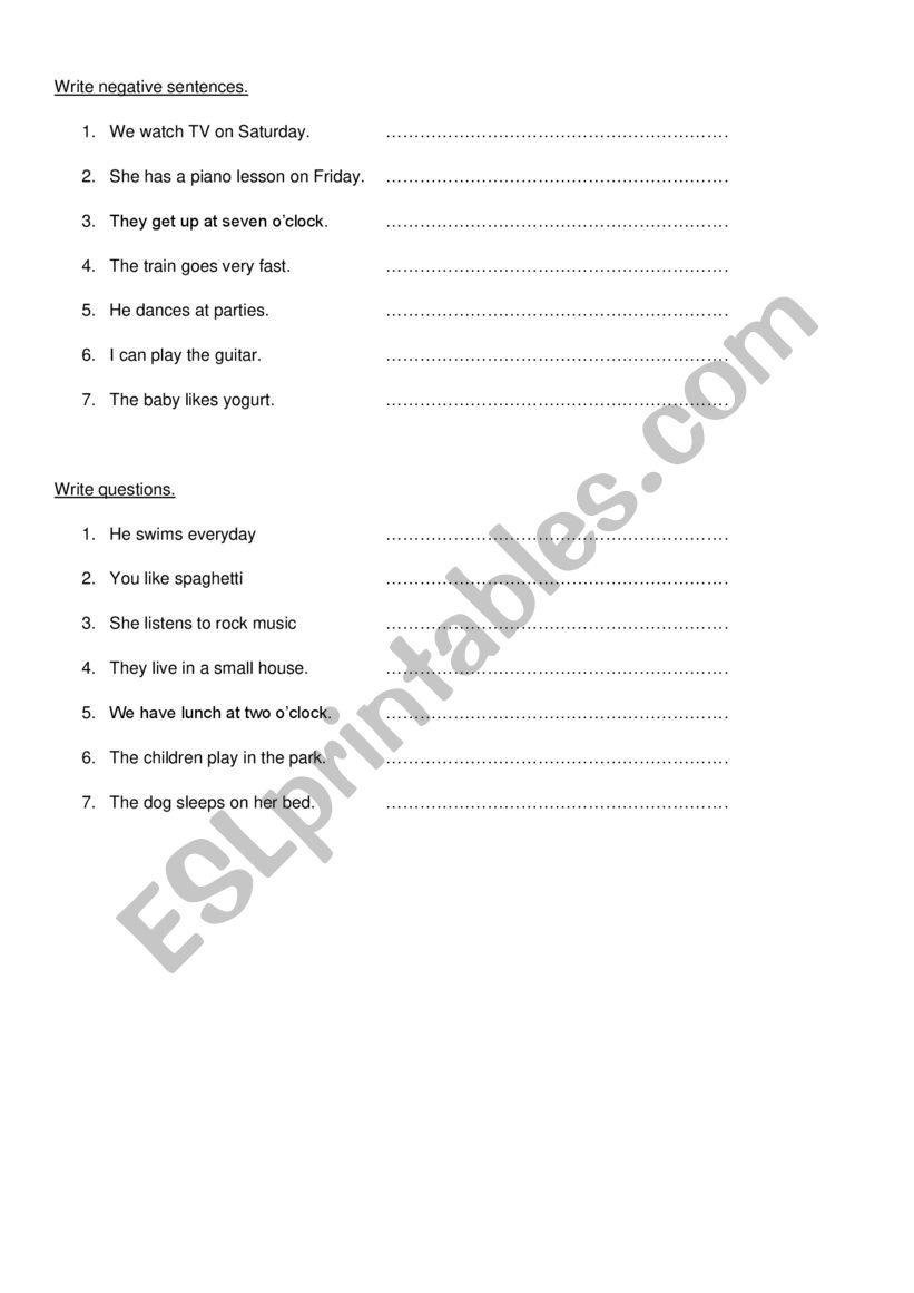 Junior B English Final test worksheet