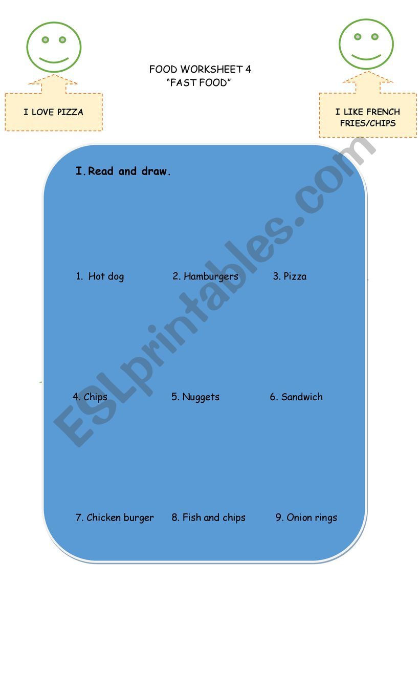 FAST FOOD worksheet