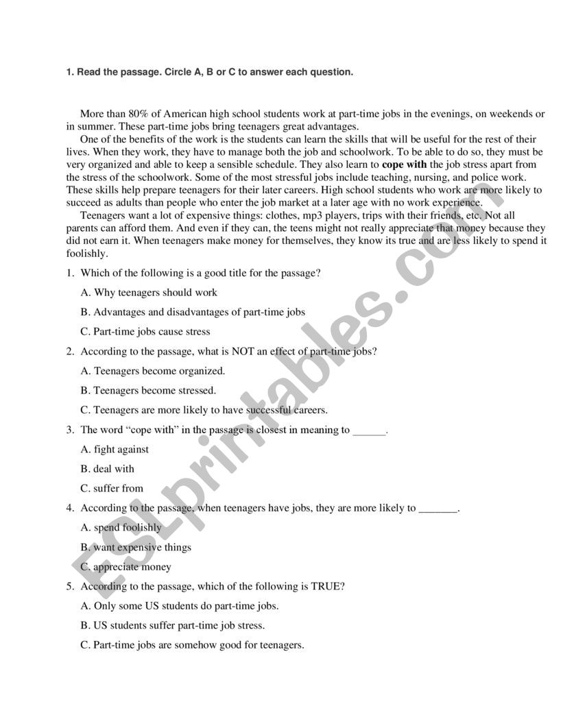 teens� pressure worksheet