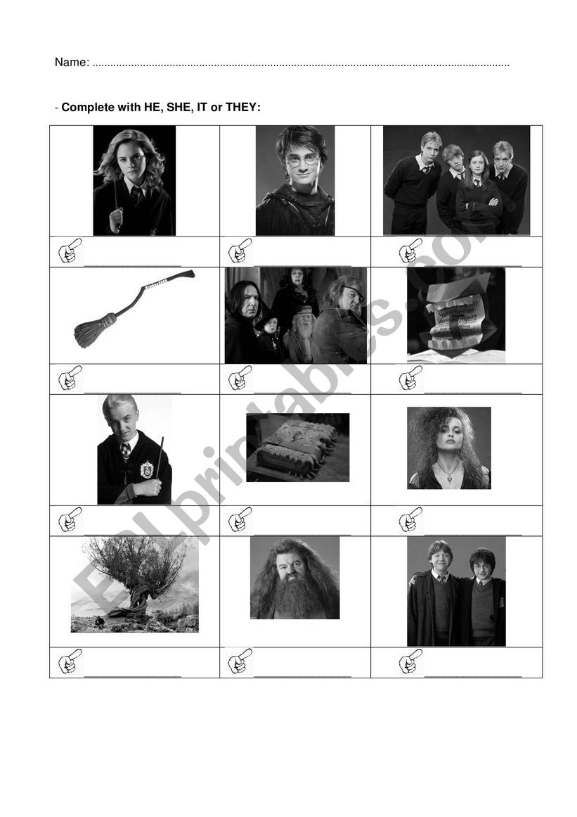 Harry Potter Personal Pronouns