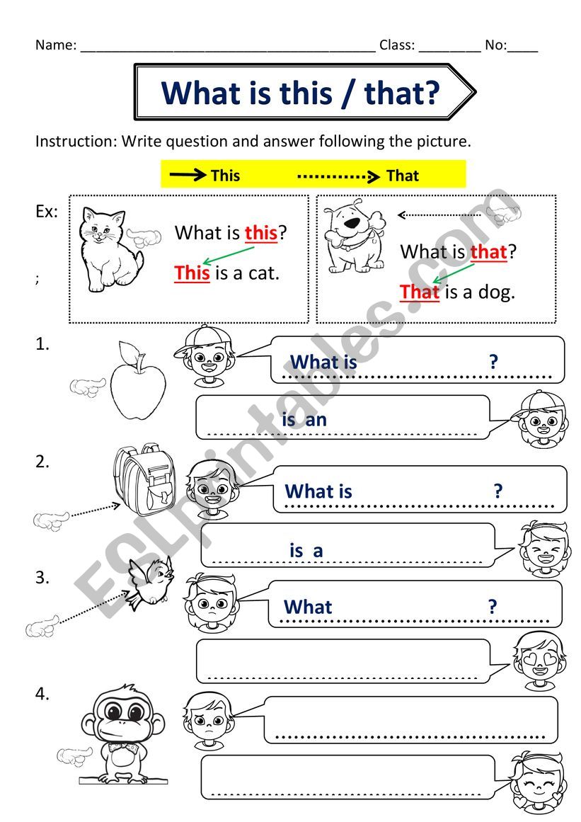 What is this-What is that worksheet