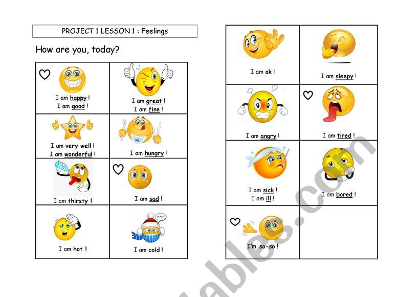 How are you today? worksheet