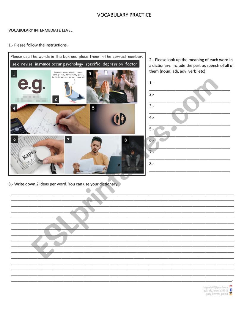 Academic Words worksheet