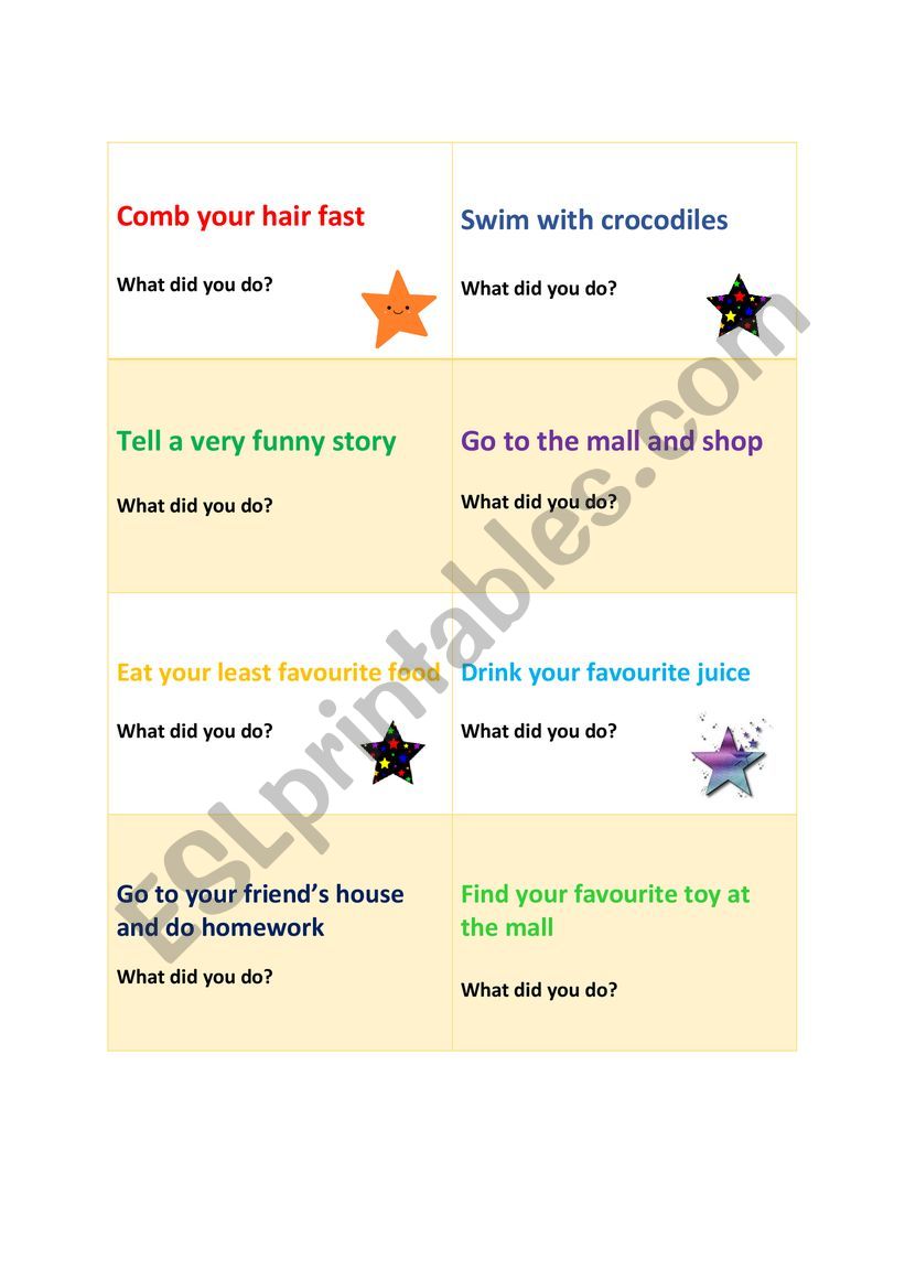 Past Simple Speaking Activity worksheet