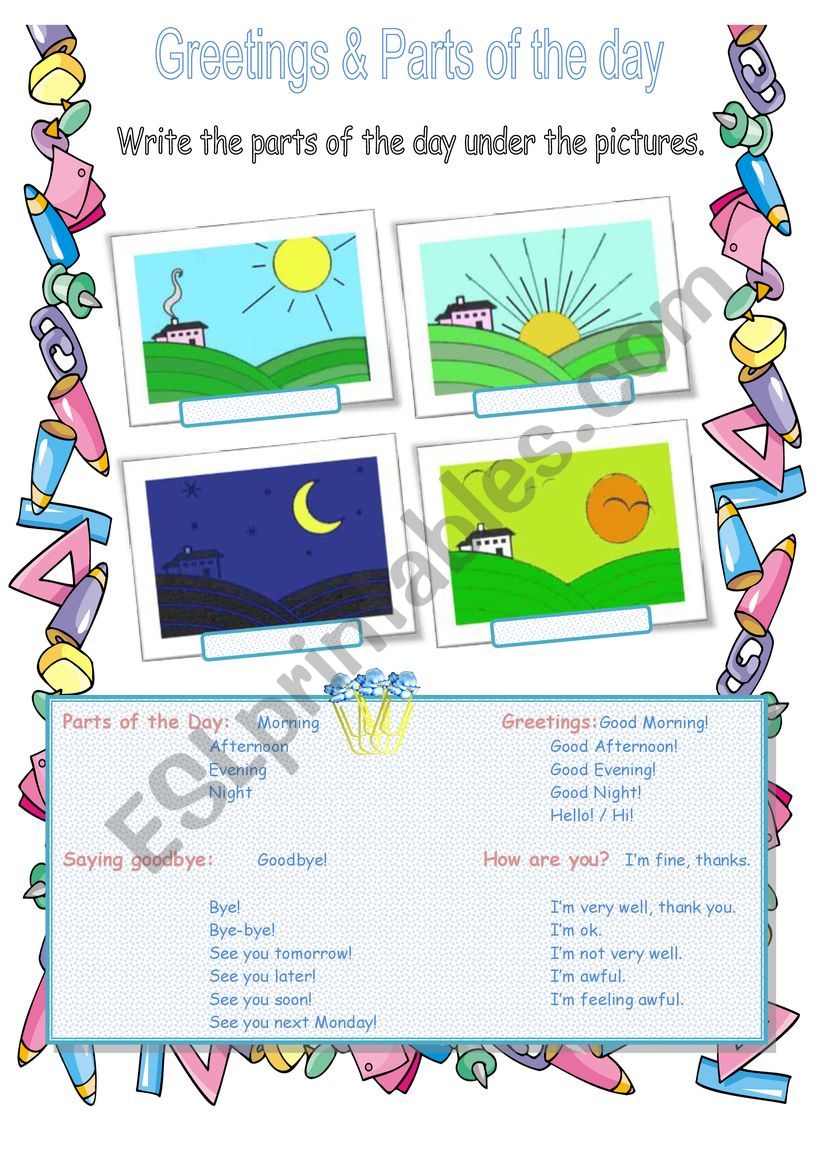 Greetings  worksheet