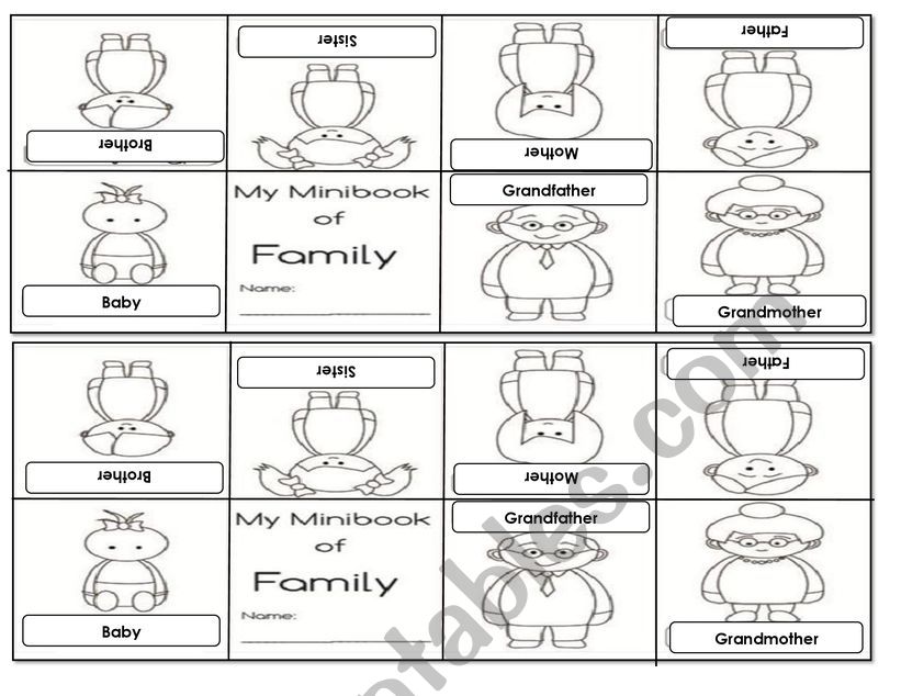 family book worksheet