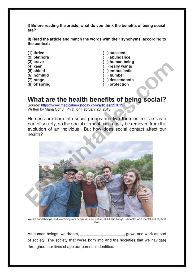 How social interactions benefit your health