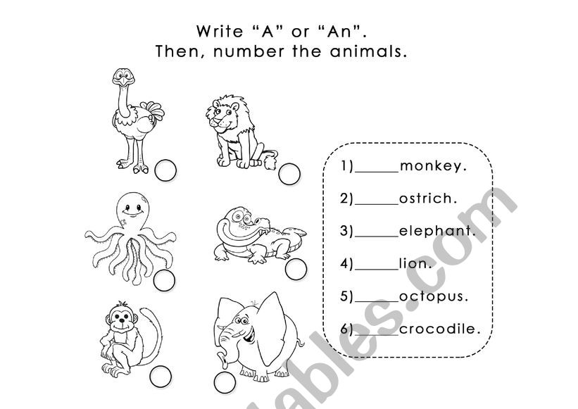 A or an? worksheet