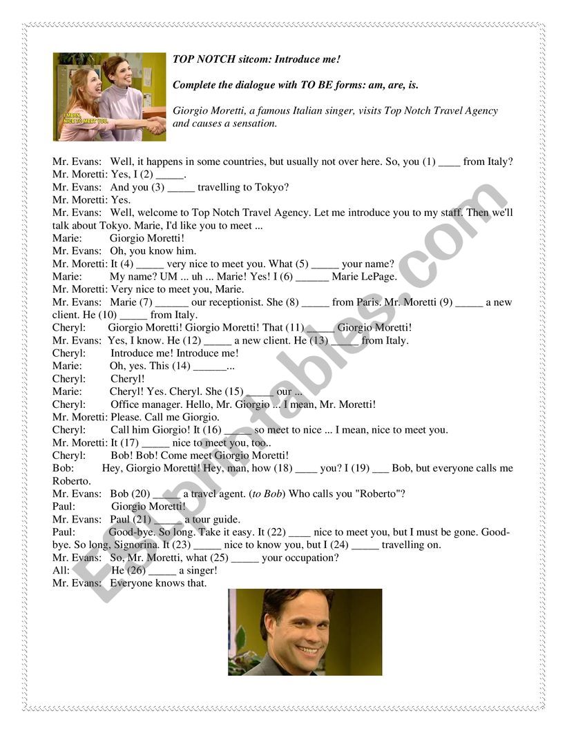 verb ï¿½to beï¿½ worksheet