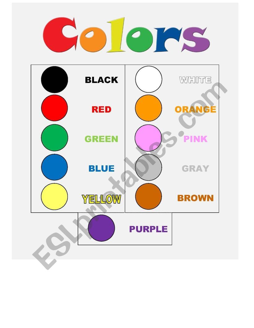 The colors worksheet