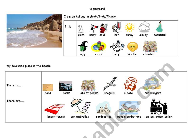 A Postcard worksheet