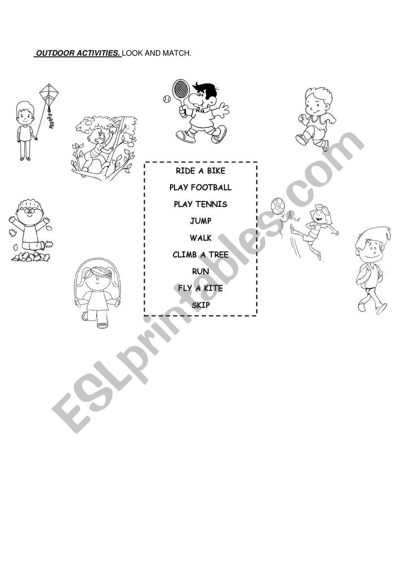 OUTDOOR ACTIVITIES worksheet