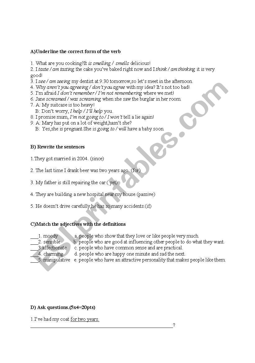 quiz worksheet