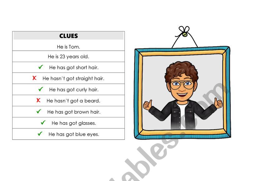 Guess who (men version) worksheet