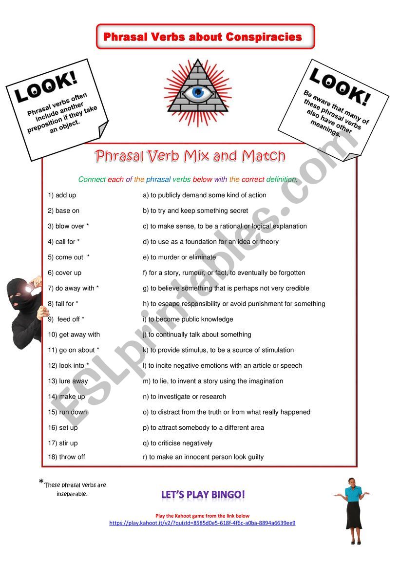 Phrasal Verbs about Conspiracies 