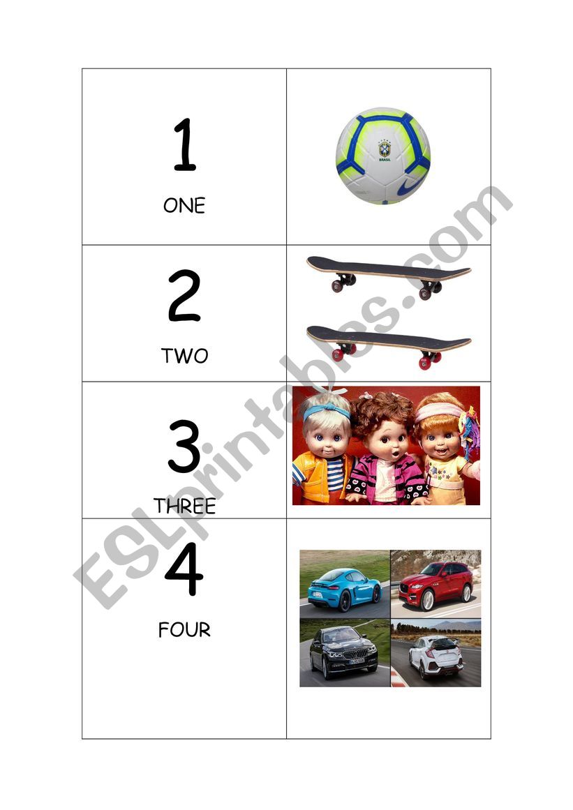 Numbers Memory Game worksheet