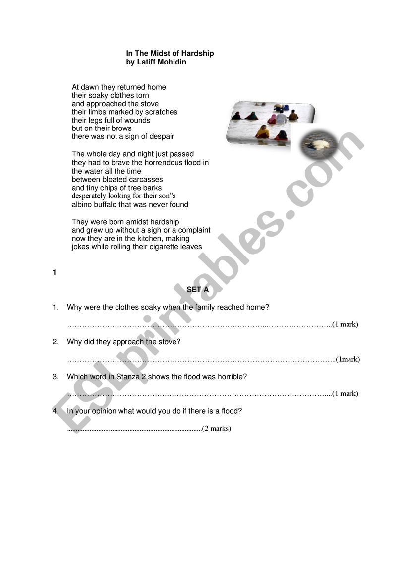 ASIAN POEM PRACTICE worksheet