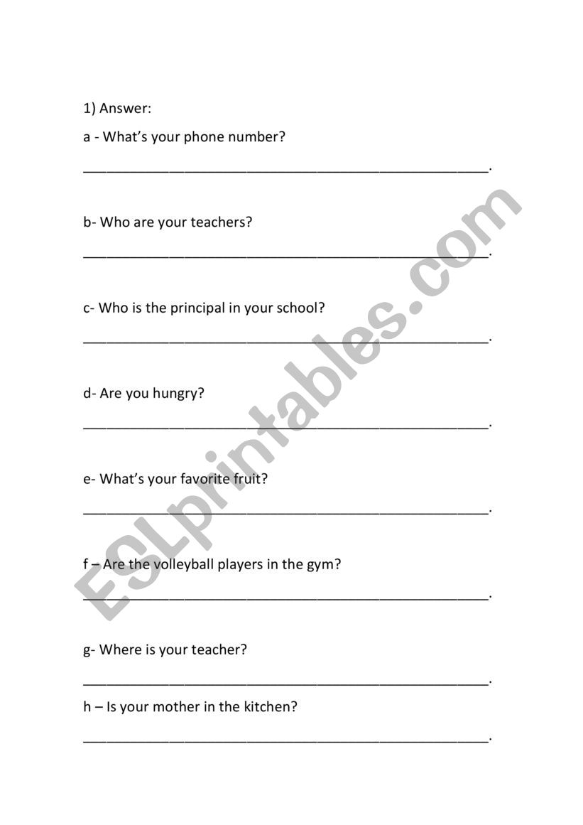 Exercises ESL worksheet