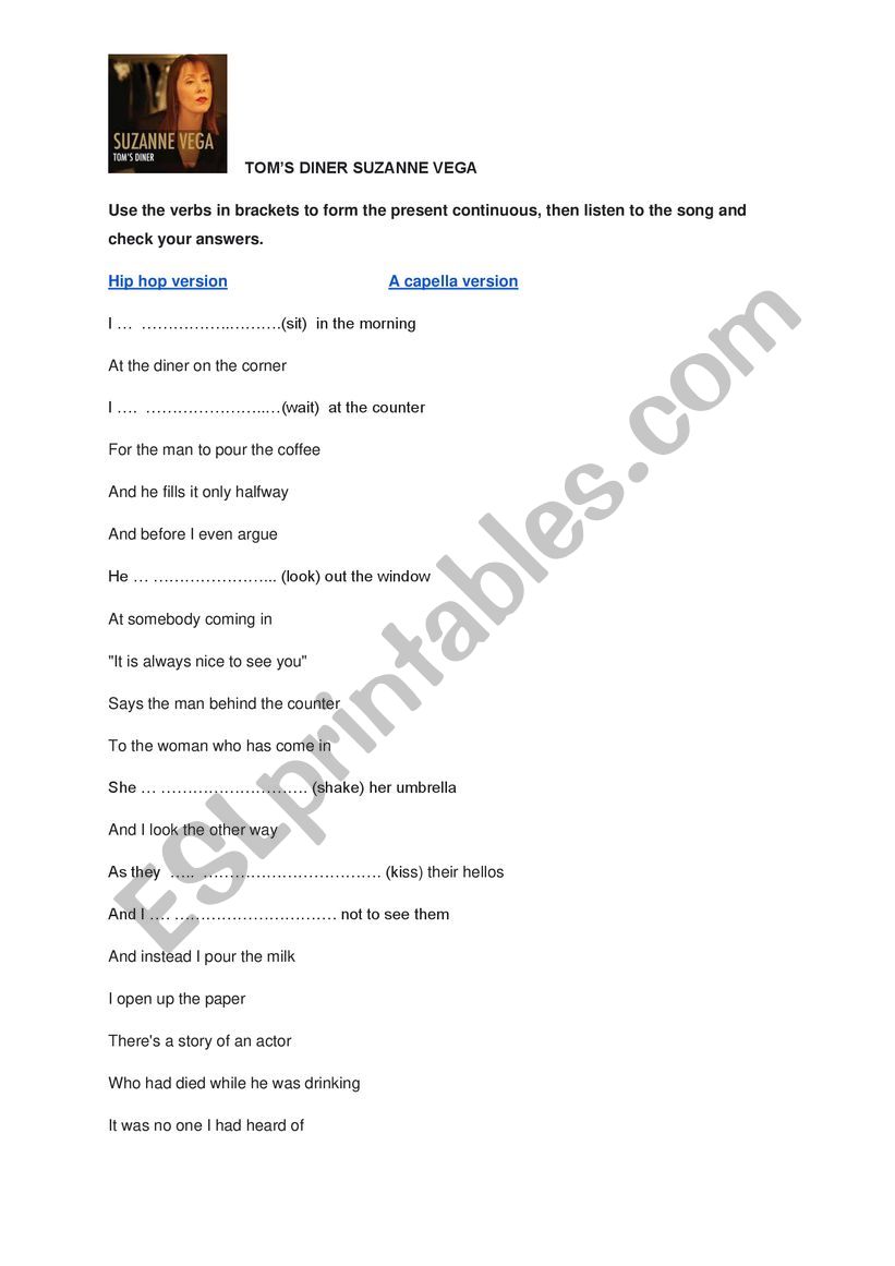 Present progressive worksheet